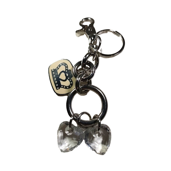 Kathy Van Zeeland Metal Heart Crown Dangle Keychain Purse Luggage Clip - Picture 1 of 4